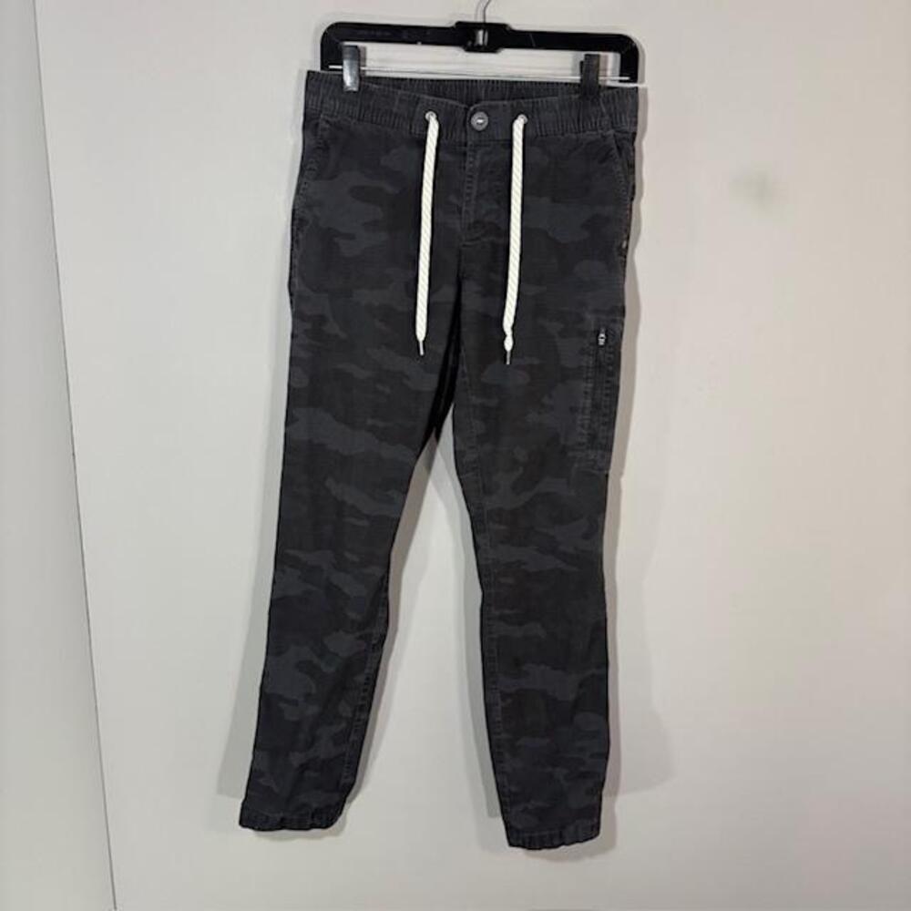 Vuori Pants Womens 29 Gray Camo Ripstop Drawstring Zip Pocket Stretch Jogger